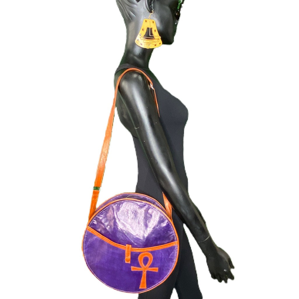 LEATHER ANKH BAG